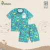 1 Lusin Daffasindo SNI Stelan piyama oblong Balita anak laki-laki perempuan 4-6 Tahun bulan motif Dinosaurus